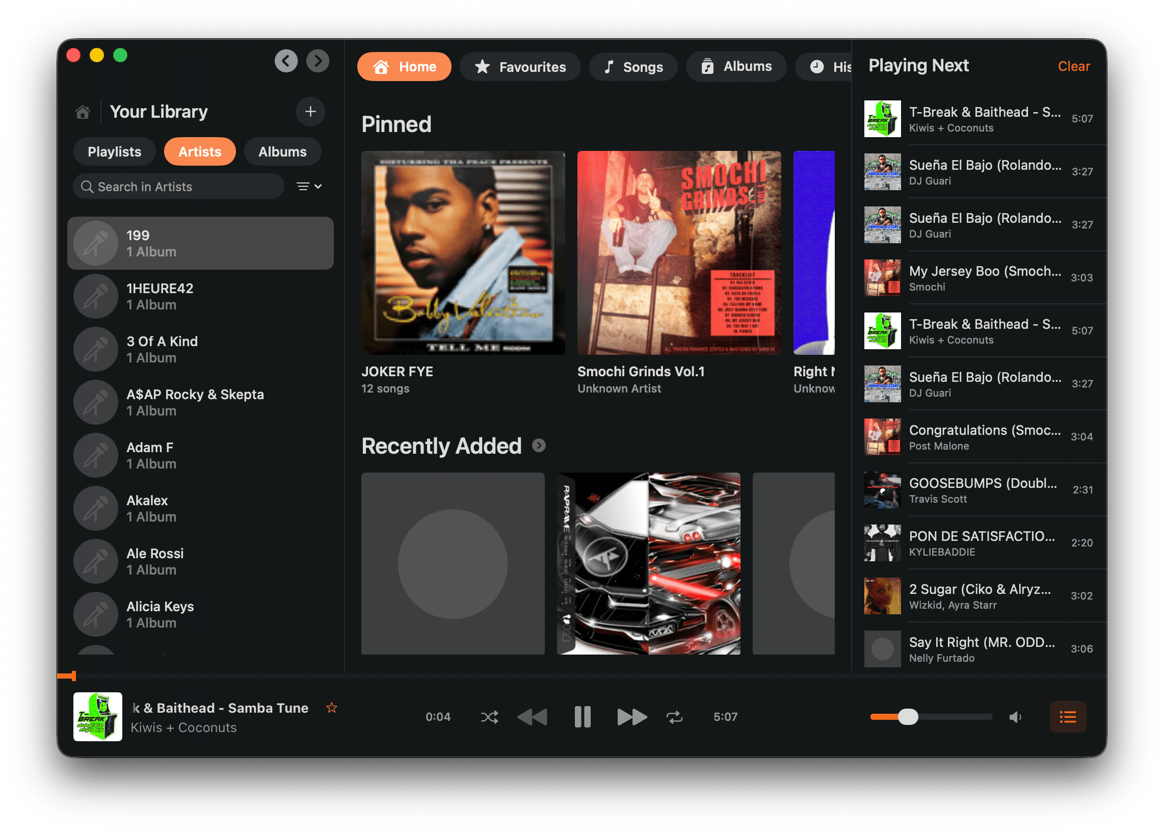 Home page with sidebar