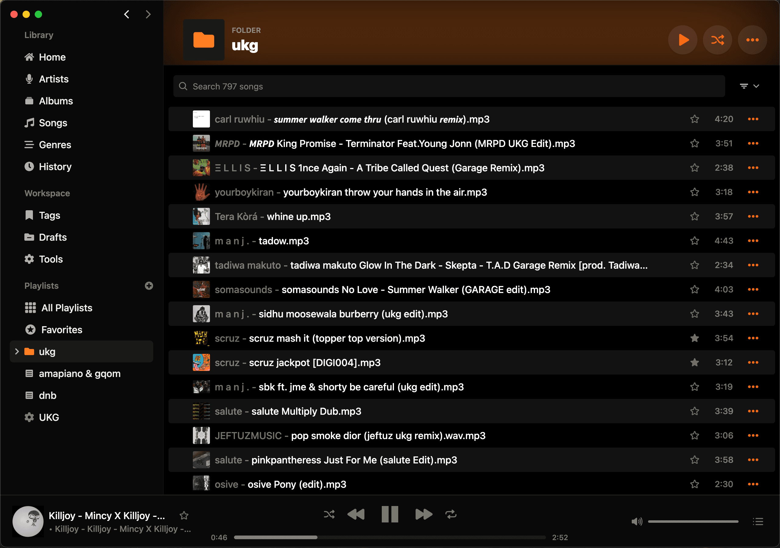 Playlist page